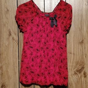 Red Butterfly Blouse